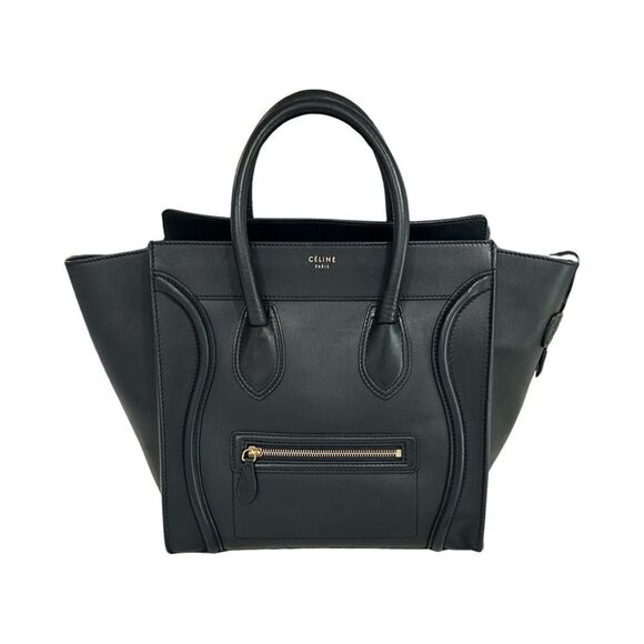 Celine Handbags - Authentic Mini Celine Luggage Bag In Smooth Calfskin Black